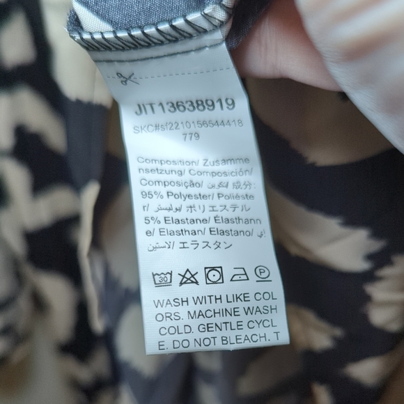 SHEIN Black + Cream Leopard Print Shirt Dress Button Front Women's Size 4XL - Picture 5 of 5